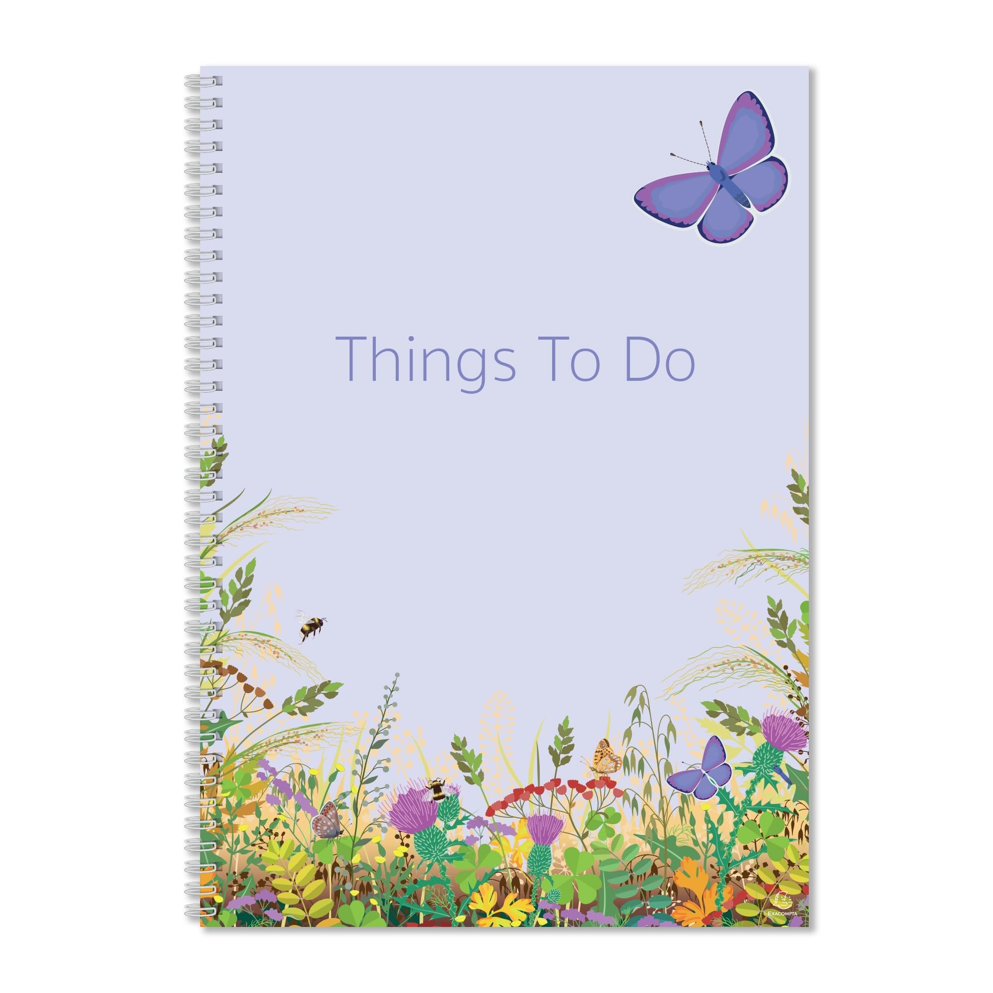 Exacompta - Ref GS003Z A5 Things To Do Notebook, 90gsm paper 149mm x 210mm, 40 Sheets of Lined Paper with a Butterfly Design, Great for Getting Organised