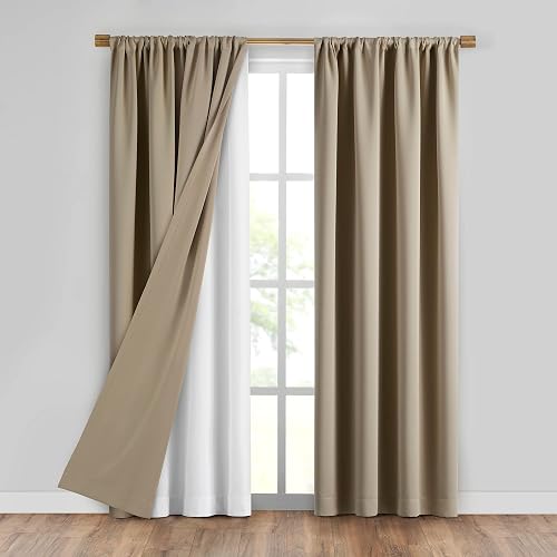 Elrene Home Fashions SunVeil Extra-Wide Draft-Stop Thermal Curtain Liner with YarnLock Technology, Single Panel, 40"x60", White