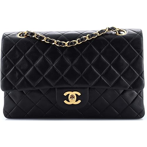 Chanel, Pre-Loved Vintage Classic Double Flap Bag Quilted Lambskin Medium, Black