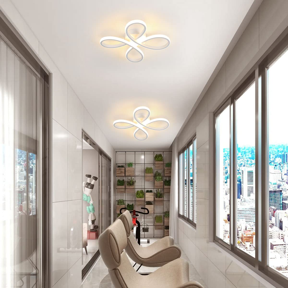 Plafoniera LED Soffitto Moderna, 30W 3375LM, 3000K Bianco Caldo | Lampada da Soffitto Fiore Design per Camera da Letto, Soggiorno, Corridoio, Cucina, Sala da Pranzo
