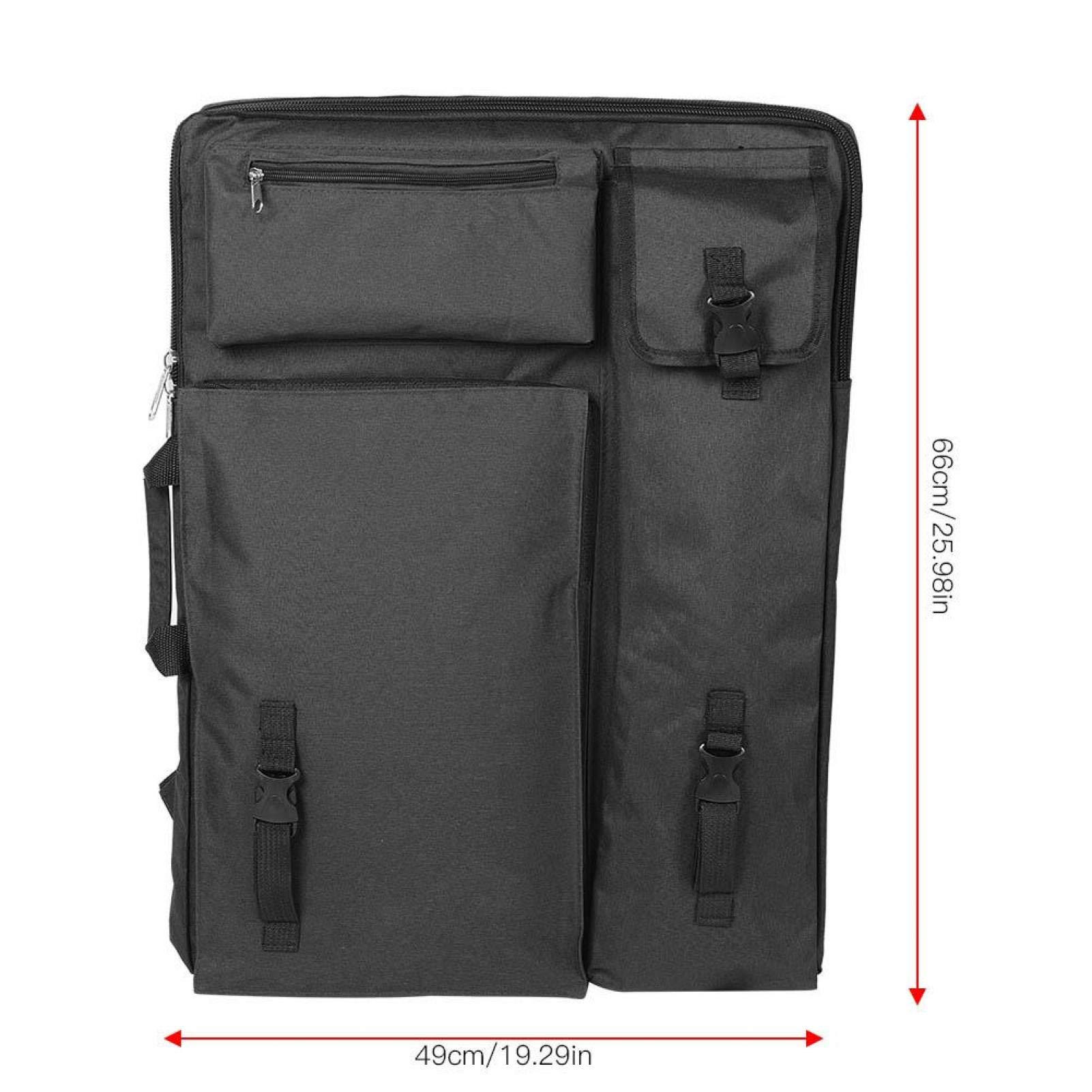 Jeanoko Zaino Impermeabile Grande per artisti, Zaino per Pittura Opaca 300D Portafoglio Art Portfolio Tote Strumenti artistici Impermeabili per Materiali artistici all'aperto Pigmenti Matite(Black)