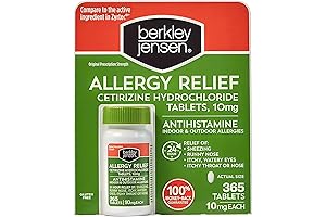 Zyrtec Allergy Sufferers' Favorite: Berkley Jensen Cetirizine Hydrochloride 10mg (365 Count)