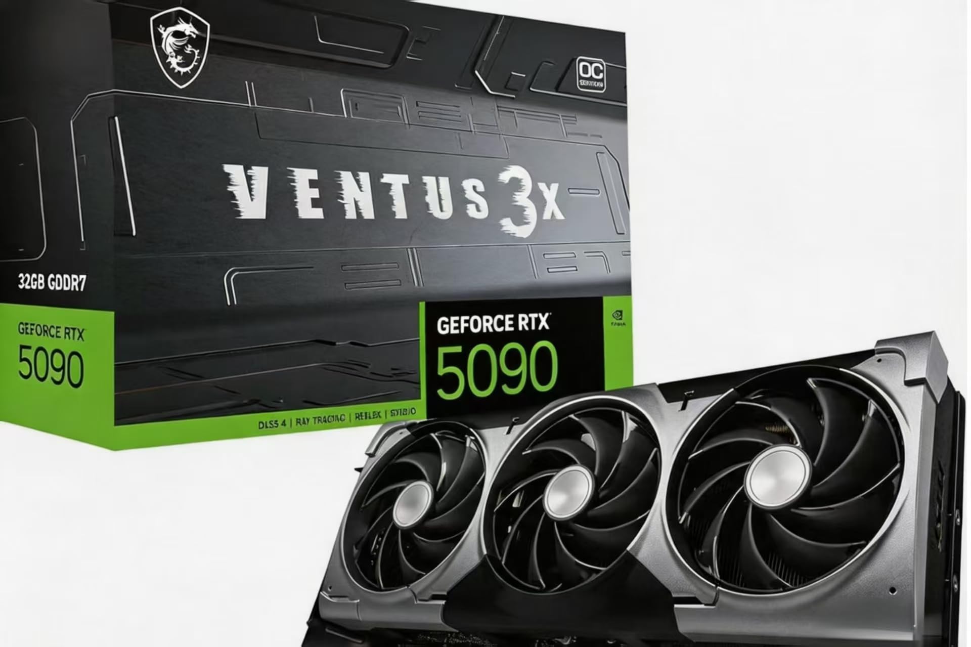 Gaming RTX 5090 32G Ventus 3X OC Graphics Card (32GB GDDR7, 512-bit, Extreme Performance: 2452 MHz, DisplayPort x3 2.1a, HDMI 2.1b, NVIDIA Blackwell Architecture)