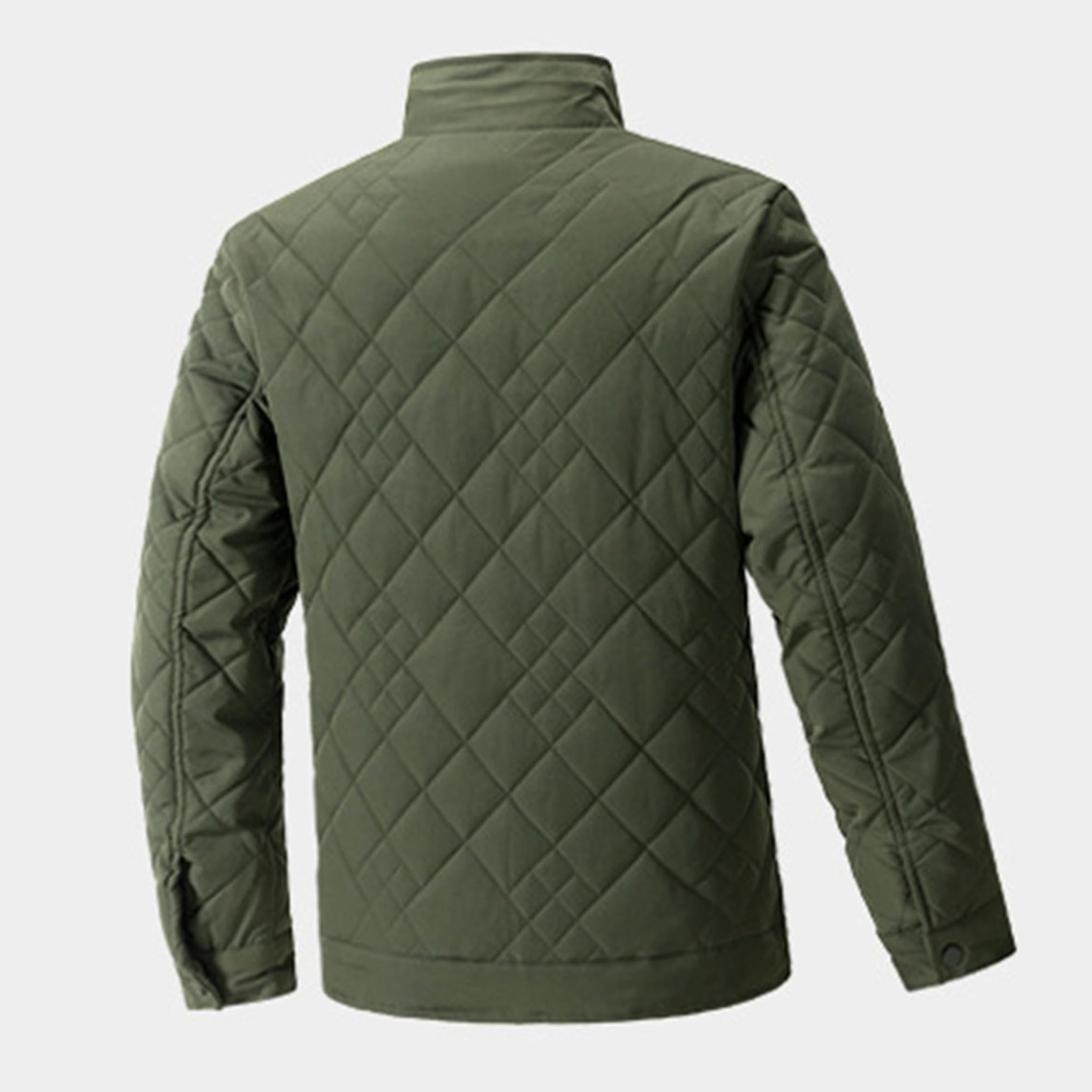 Giacca trapuntata a rombi casual da uomo, invernale, a maniche lunghe, per uomo, con tasche