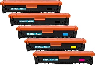 InkSpire 5PK Compatible Toner Replacement 125A CB540A CB541A CB542A CB543A for CP1215, CP1215 Toner, CP1215 Toner, CP1215, CM1312nfi, CP1518ni, CM1312, CP1515N, CP1518, CM1312 MFP