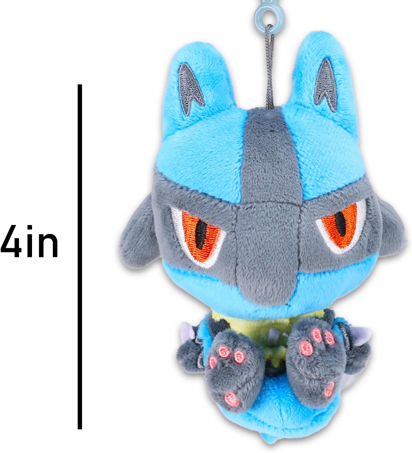 Lucario Plush Keychain Bundle with 4" Pokemon Lucario Keychain Plushie