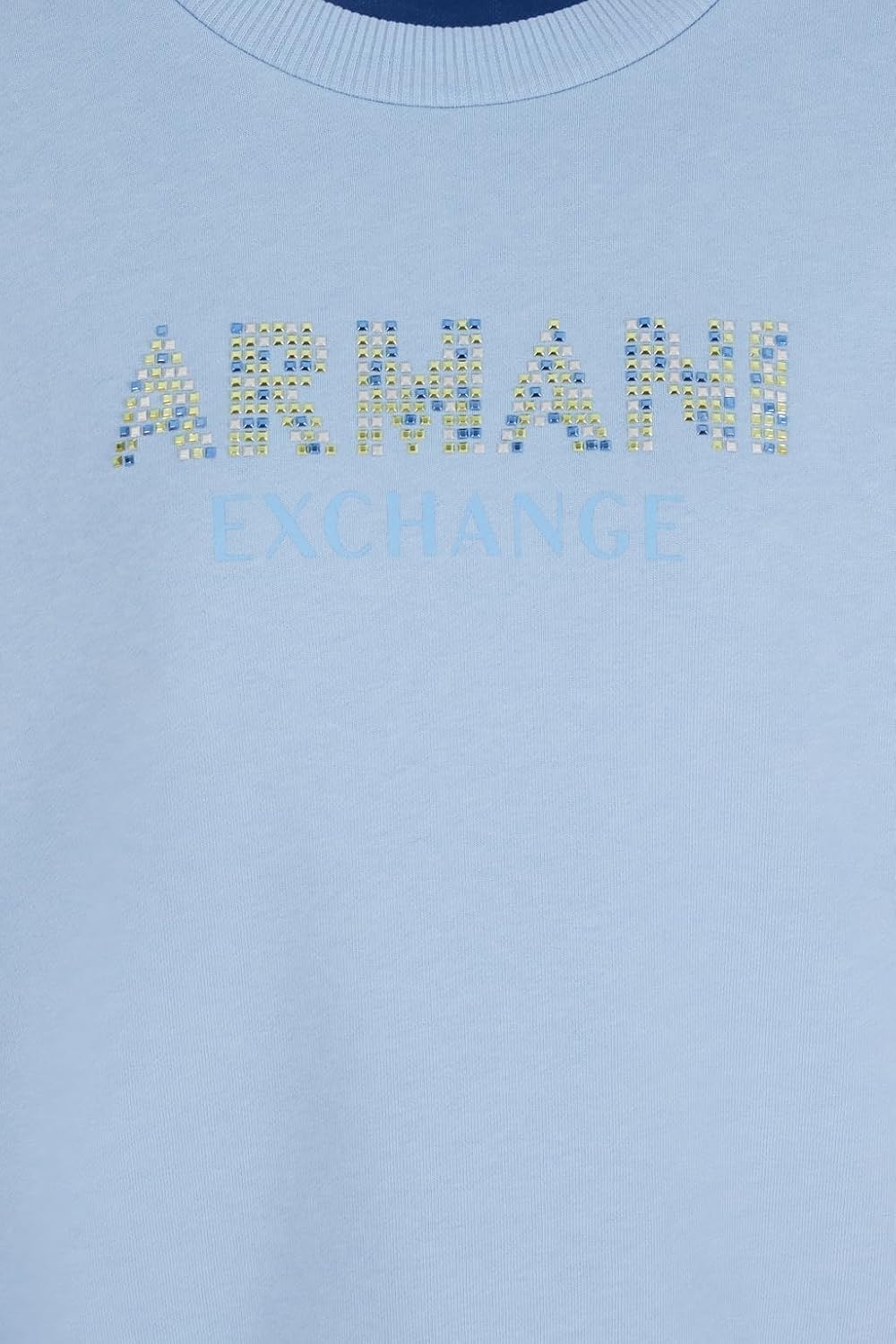 Armani Exchange womens Rhinestone Logo Crewneck Pullover Sweatshirt - Image 6