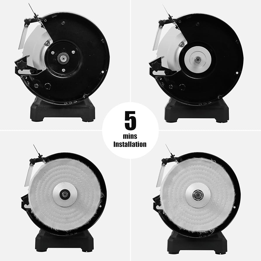 BUCKTOOL 8 inch Dual Speed Bench Grinder & Buffer