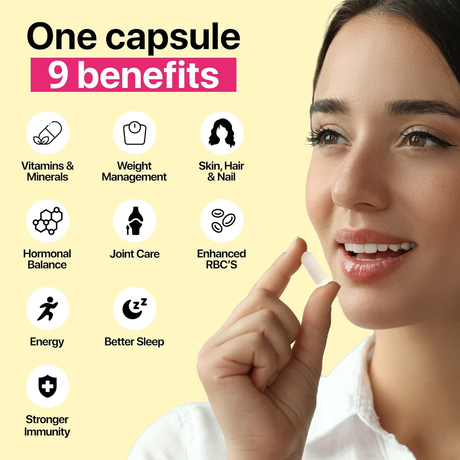 Nature islands for women, 60 capsules - all vitamins with 100% RDA, zinc, vitamin C&D3, calcium, multi -moneral etc. Energy, skin and hair support, stamina and joint health enhances health Nature islands for women, 60 capsules - all vitamins with 100% RDA, zinc, vitamin C&D3, calcium, multi -moneral etc. Energy, skin and hair support, stamina and joint health enhances health