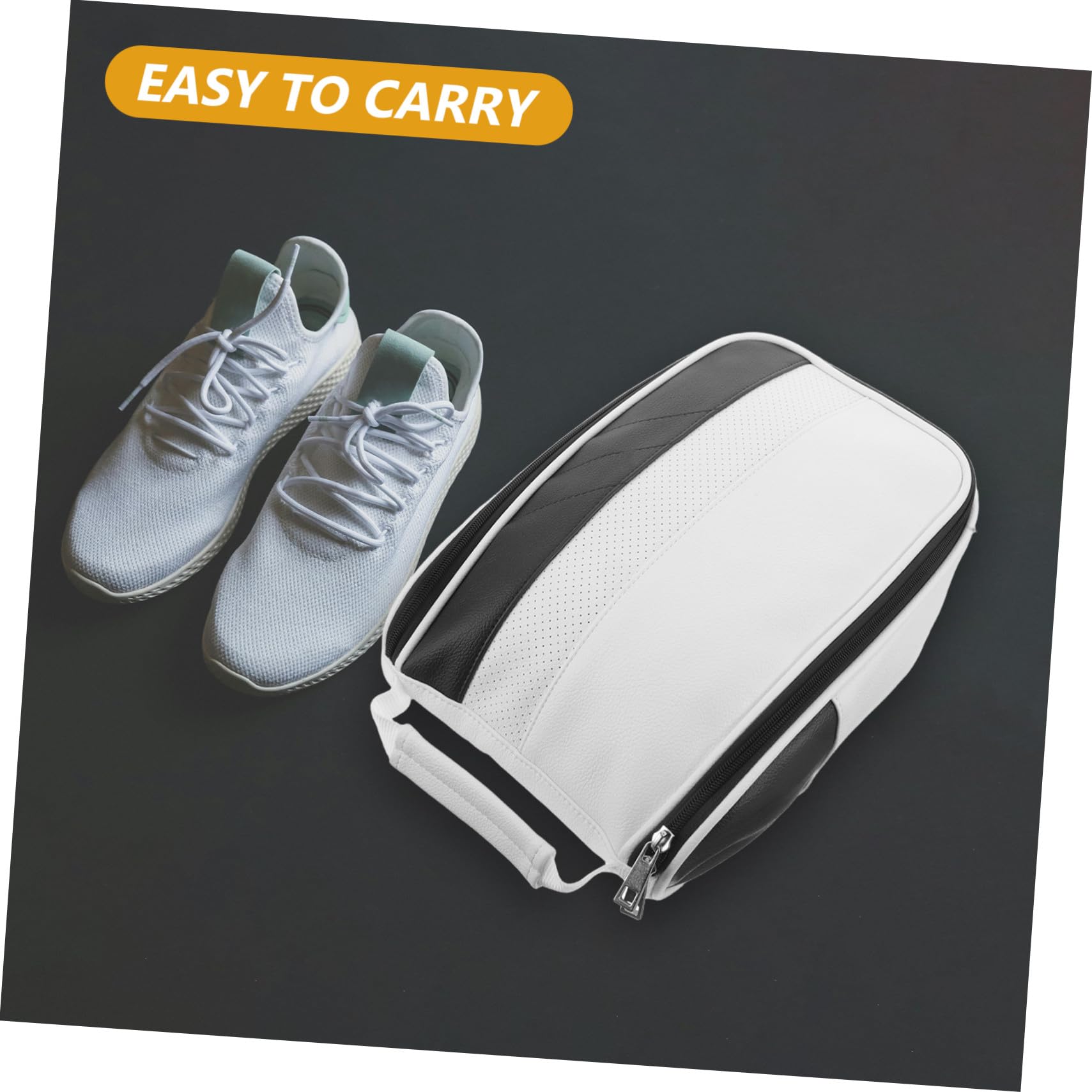 Borsa Scarpe Pelle Sintetica con Cerniera e Maniglia Tracolla Organizer Traspirante per Scarpe Viaggio Protezione Polvere per Golf Escursionismo e Corsa