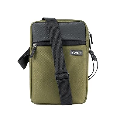Yumin Polyester Side Sling Bag For Men Travel Crossbody Messenger Bag For Tablet Water-Resistant (Large Storage)