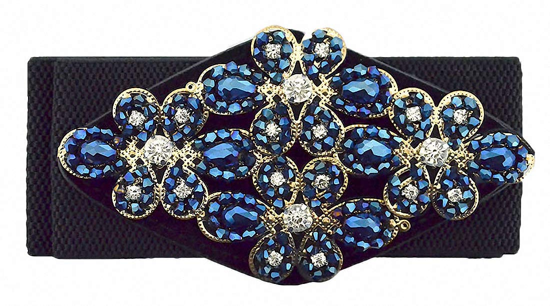Sparking Rhinestone Crystal Women's Elastic Wide Skinny Waist Stretch Belt for Dress