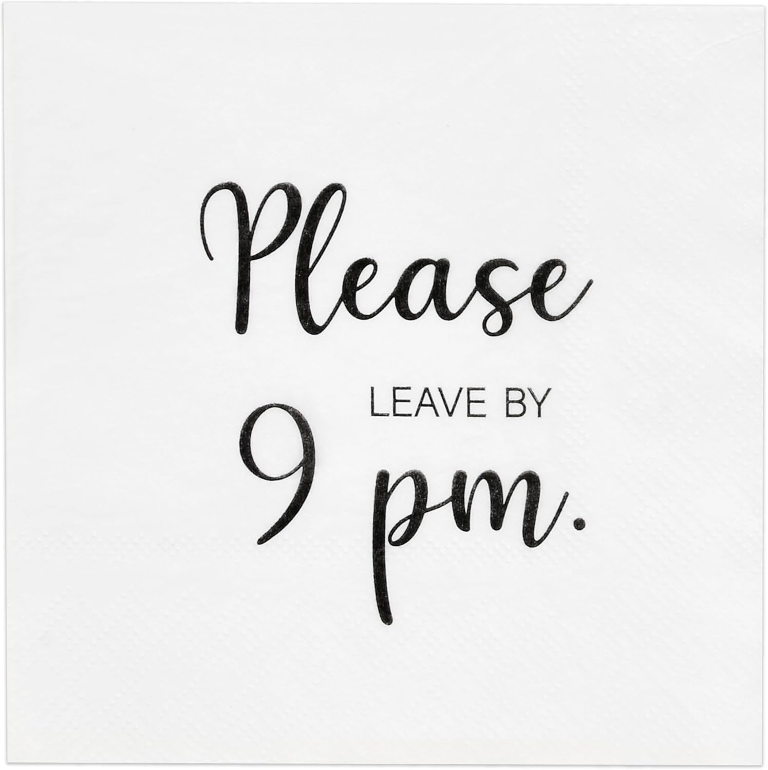 Gift Boutique - 100 Funny Quotes Cocktail Napkins Disposable Paper Please Leave by 9 Pm Dessert Napkin for Wedding Anniversary Celebration Bridal Shower Birthday Party Tableware Supplies Decorations