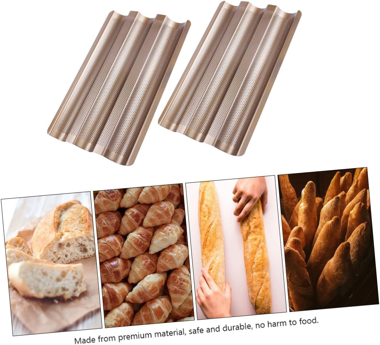 TOYANDONA 2Pcs Non-stick Carbon Steel Wave Bread Baking Mold for European Style Loaves Reusable Household Bread Pan for Easy Homemade Baking