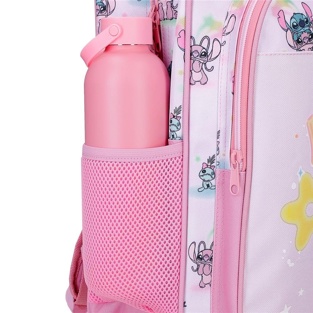 Disney Joumma Stitch You & Me Zaino Scolastico Doppio Scomparto with Malva Trolley 30x40x13 cm Poliestere 15.6L