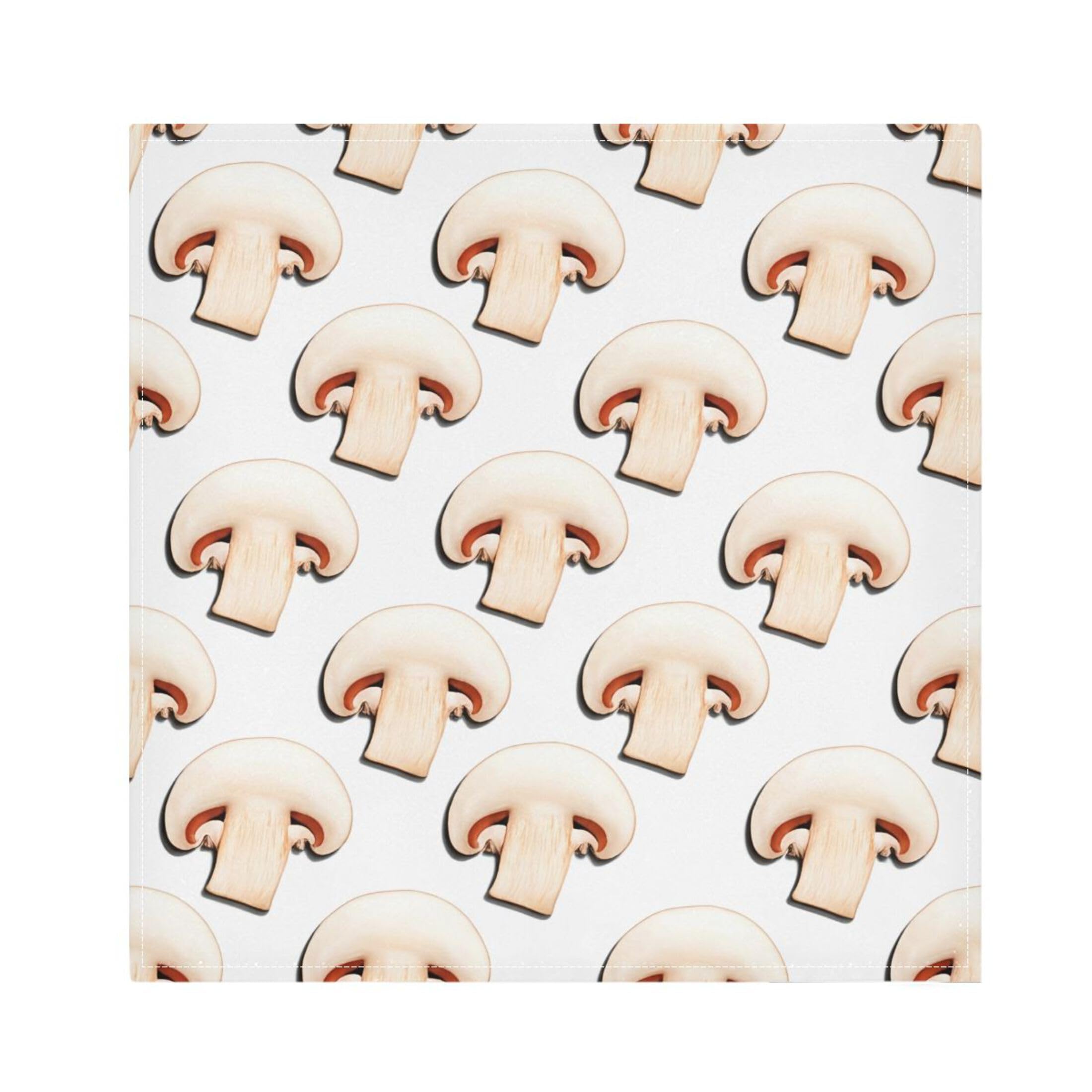 Fuauuyl Cloth Napkins Set of 4 Mushroom Slices Dinner Napkins 20x20 in, Washable & Reusable Fabric Table Napkin for Dining Parties Holiday, Eco-Friendly