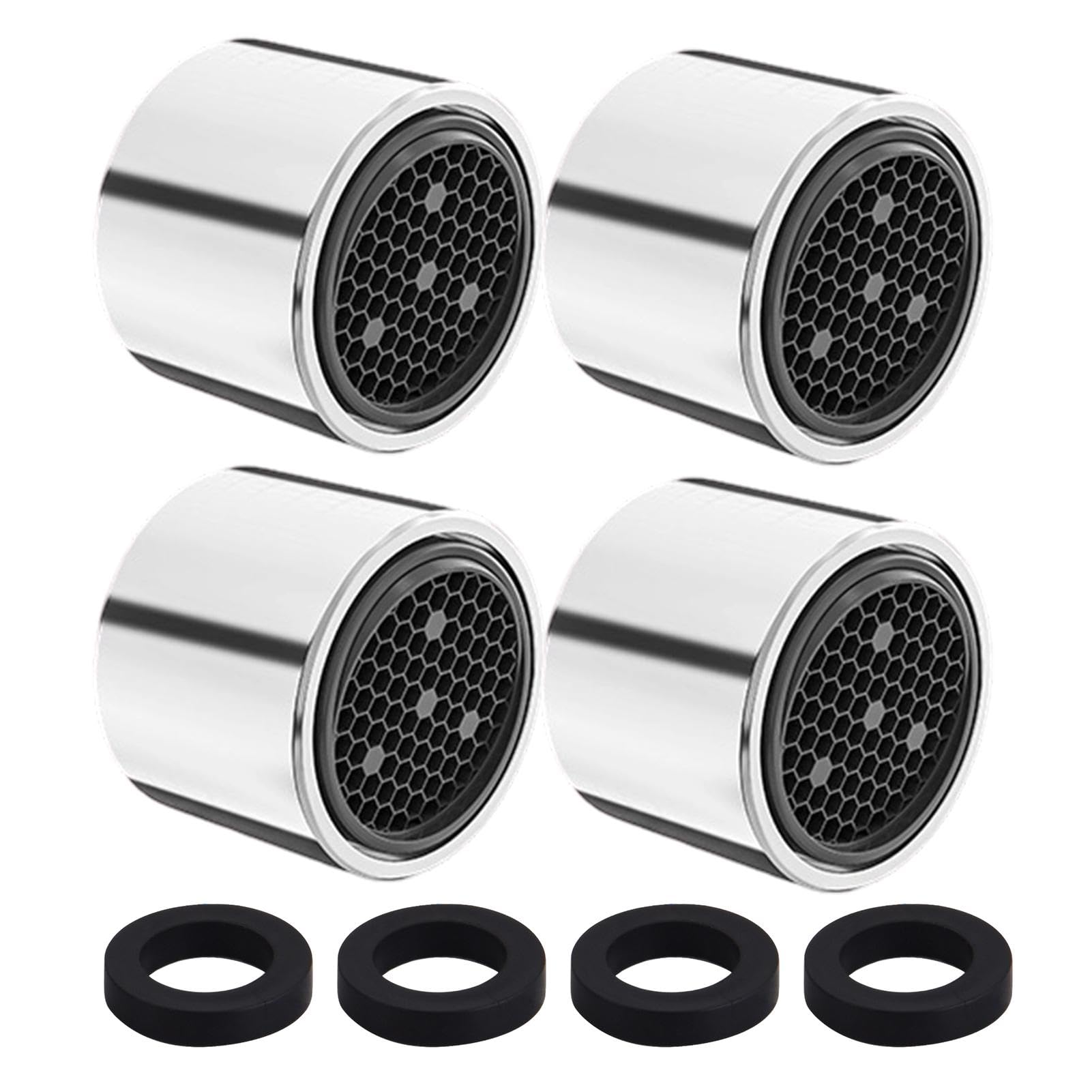 4 Pack Water Saver Tap Aerator F22, Faucet Aerator Replacement Nozzle with Gasket, for Bathroom Kitchen Faucets (22mm Female Thread)