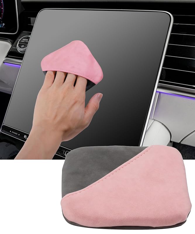 SCUARI Pano de Microfibra Dobrável para Limpeza de Tela Automotiva, Painel e Display LCD, Rosa