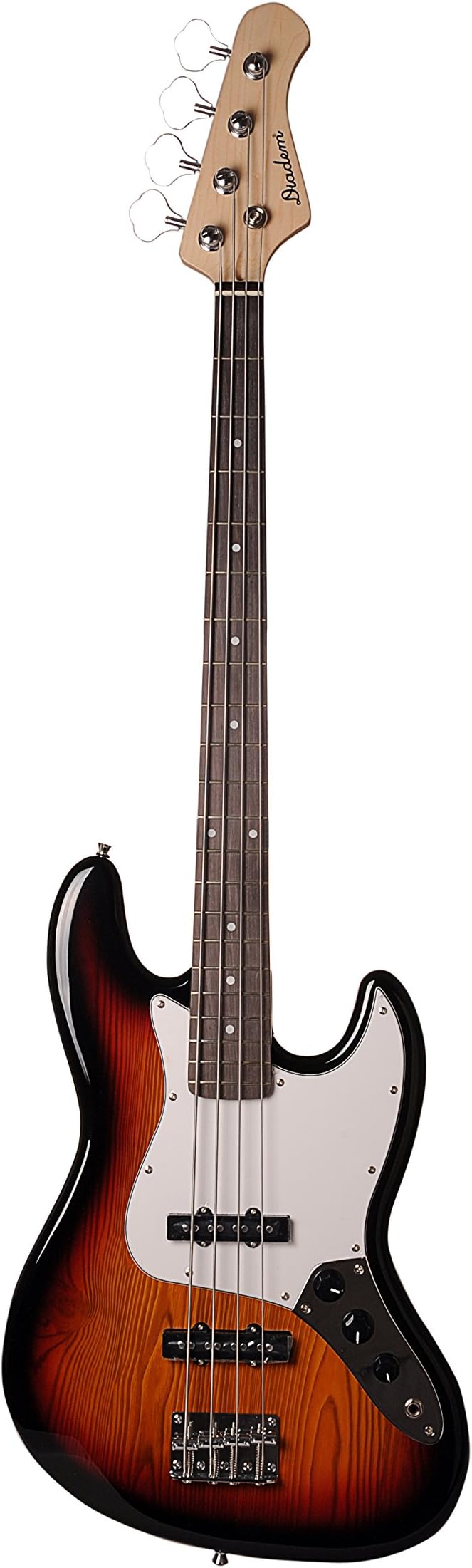 Diadem Solid Wood Electric Bass Guitar with Gig Bag Case Sunburst 47"