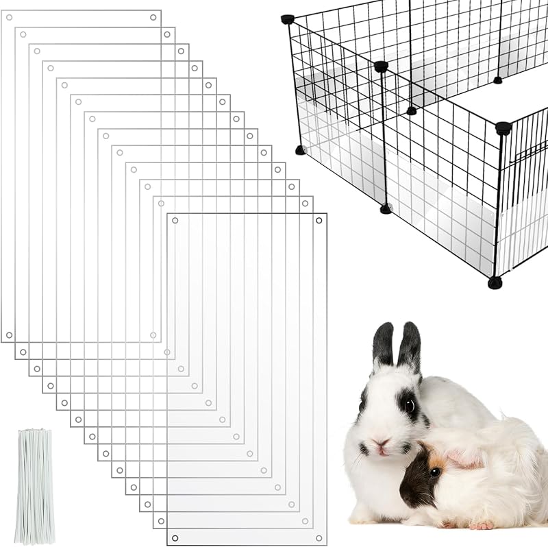 Forração Protetora Transparente para Gaiola de Coelhos em PVC PETKNOWS 30,0 x 15,0 cm – Pacote com 12