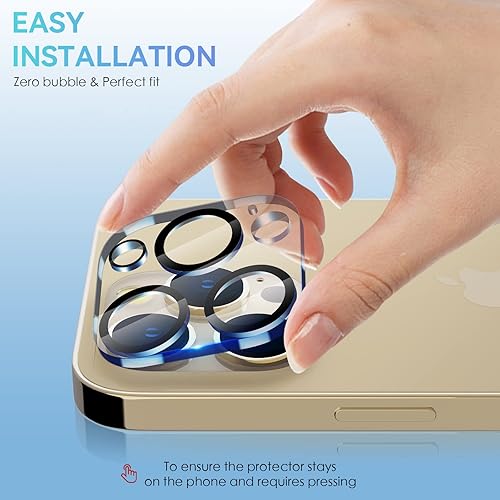 Miniatura 4 de CloudValley Paquete de 3 protectores de lente de cámara para iPhone 14 Pro de 6.1 pulgadas y iPhone 14 Pro Max de 6.7 pulgadas, vidrio templado de
