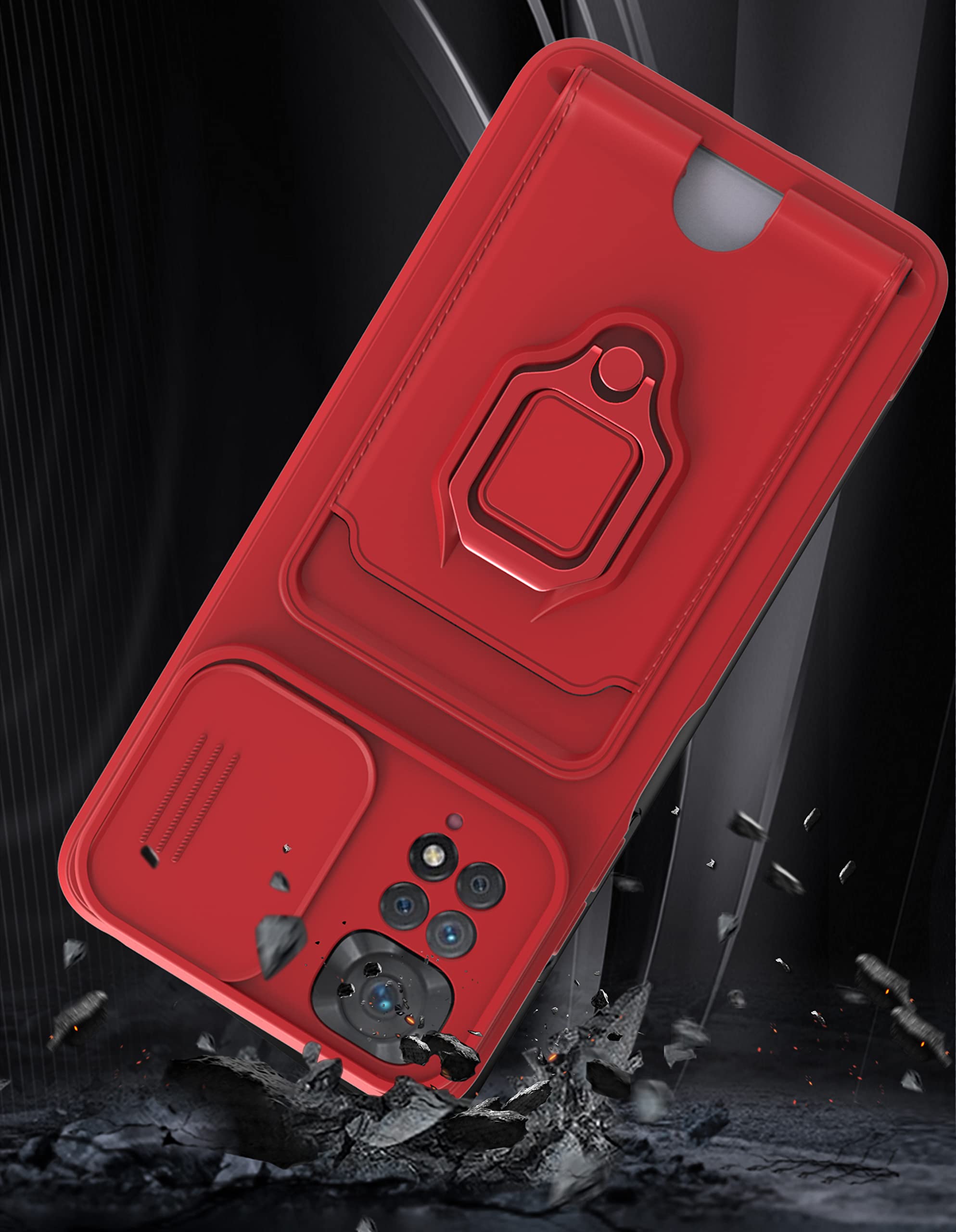 Wishcover store Cover Per Redmi Note 11/11s Collana Cordino CustodiaTPU Silicone Case Bumper,Cordoncino+Scorrevole [Protezione Copri Fotocamera]+Slot, Custodia da Collo per Smartphone