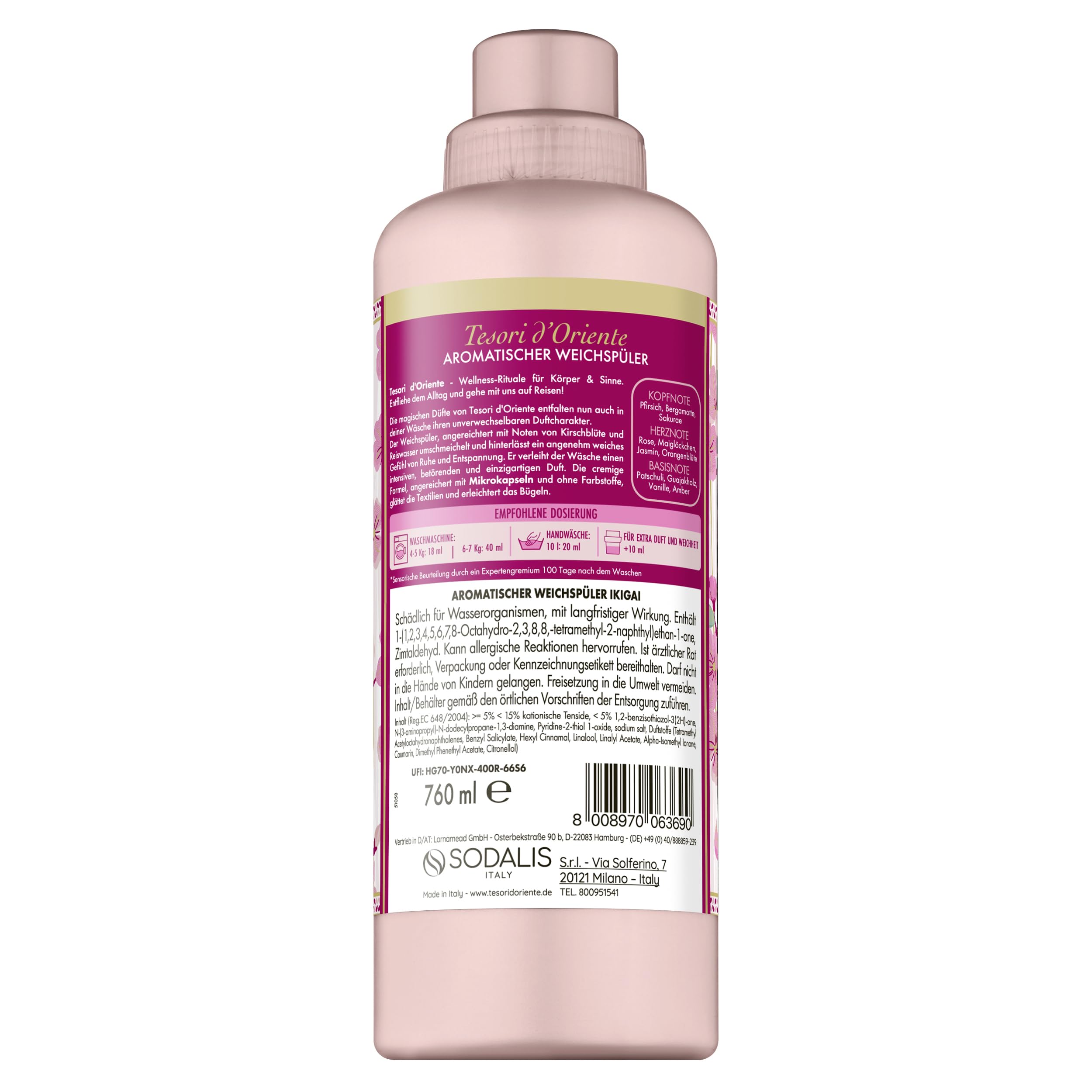 Tesori d'Oriente Weichspüler Ikigai | Kirschblüte & Reiswasser | 760 ml – Ansicht 2