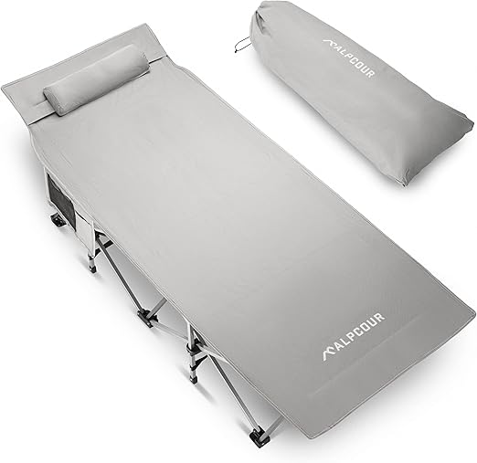 Extra Large Camping Cot Alpcour Heavy Duty Compact XL Bed
