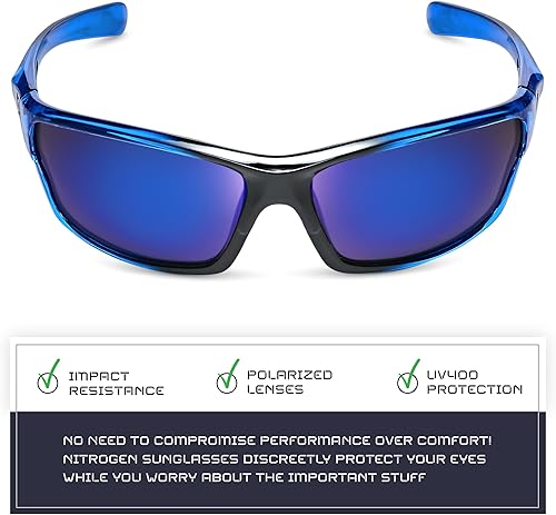 Miniatura 342 de Nitrogen - Gafas de sol deportivas polarizadas envolventes para hombre y mujer, UV400, para conducir, pescar, correr, andar en bicicleta, gafas