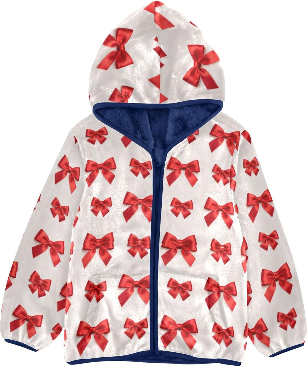Red Bows Fleece Jacket Toddler Boy Outerwear Jackets Fall Baby Clothes 3T
