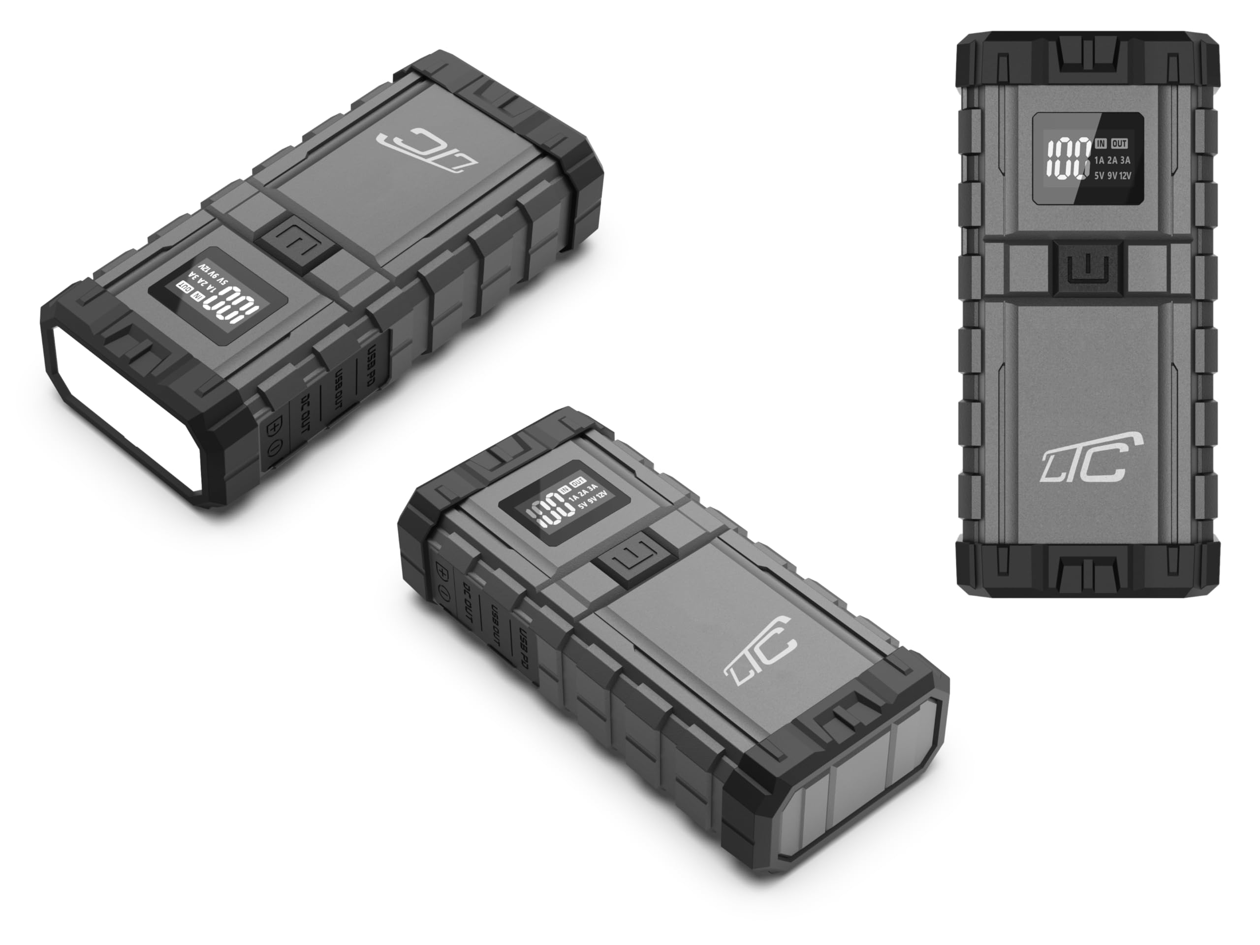 LTC Jump Starter Power Bank USB para Coche Arrancador Compacto 24000MAH/2500A Power Bank QC TYP-C PD 65W/USB out 3A DC 12V