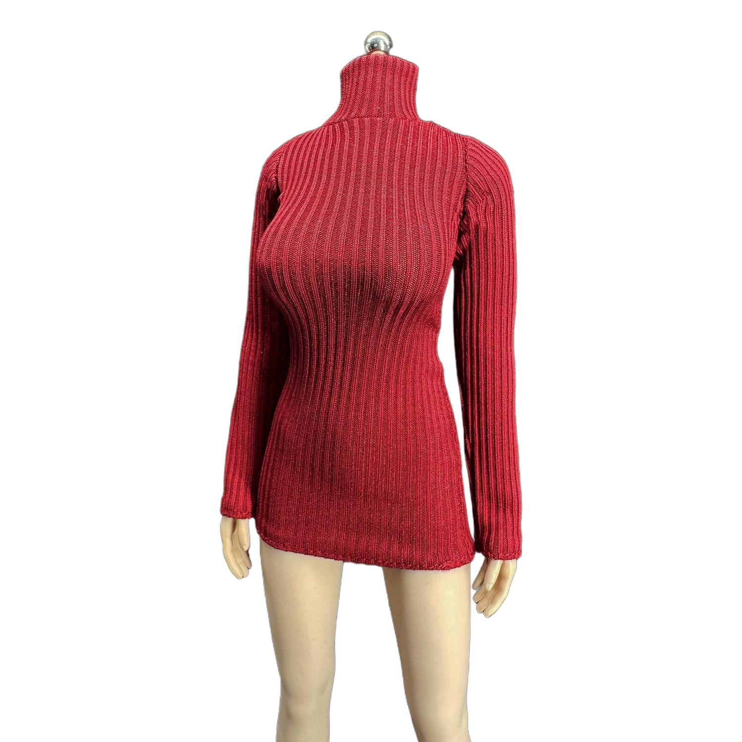 Pull serré vêtement figurine 1/6 chemise rayée rouge foncé pour poupée 30 cm