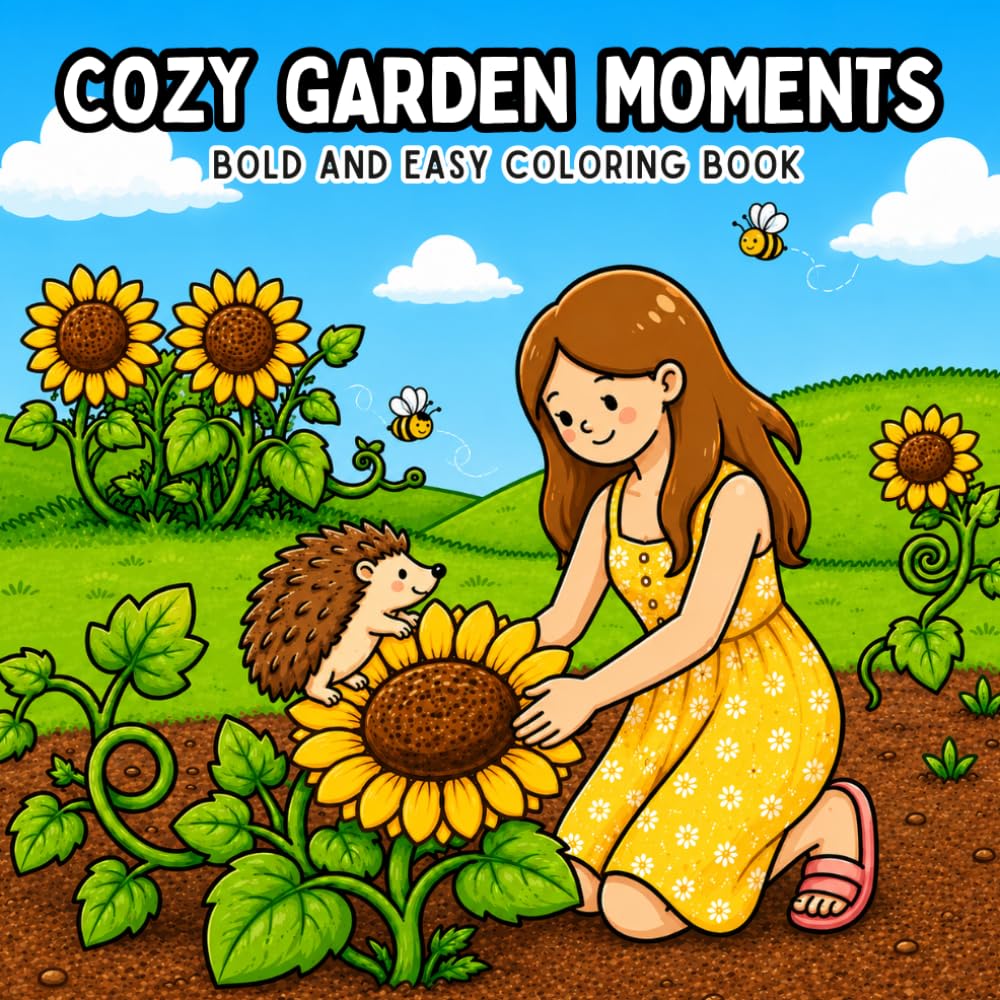 Cozy Garden Moments: Bold and Easy Coloring Book