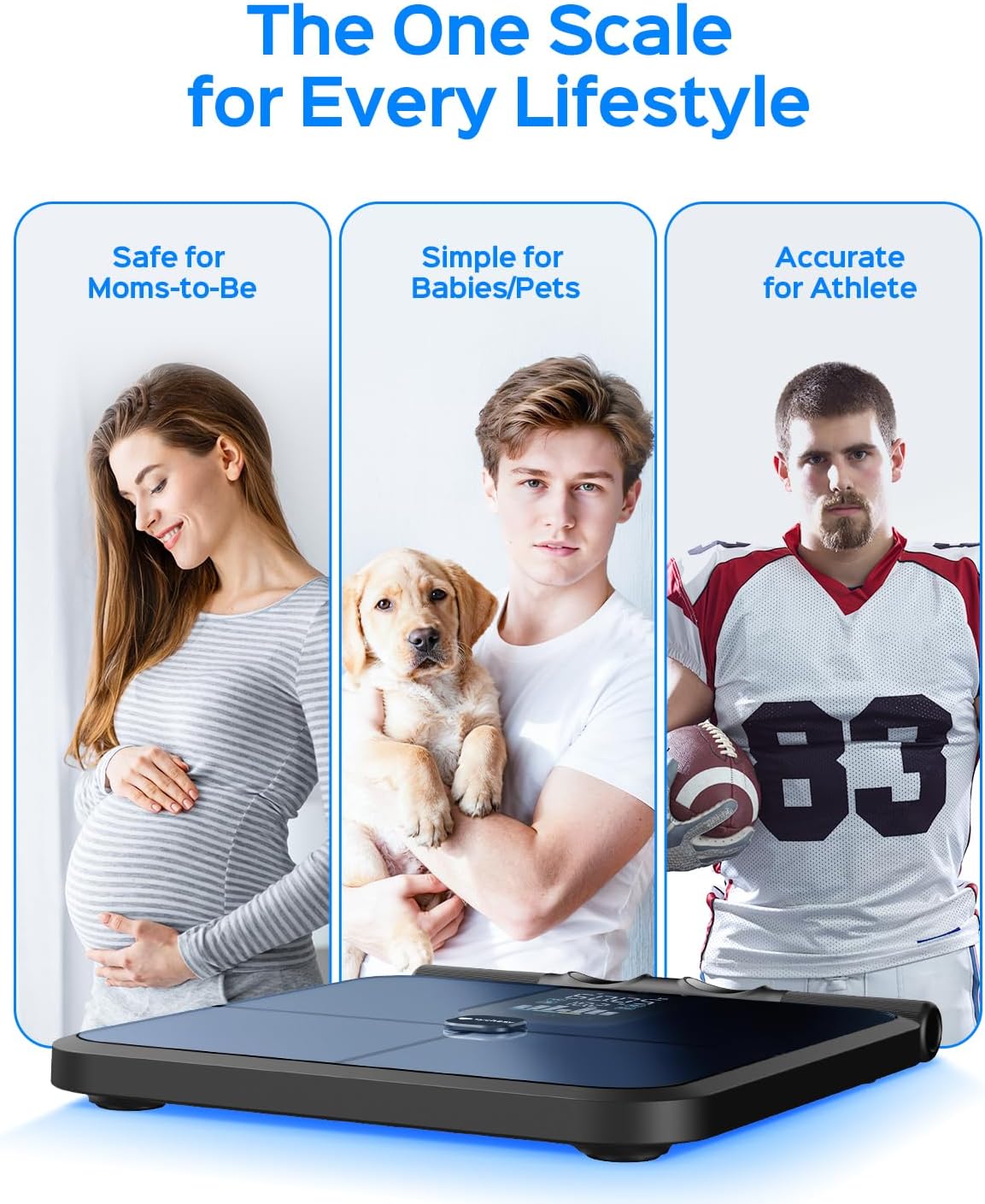 Body Health Pod Scale, View 5 Metrics Without Phone, 8-Electrode Smart Scale with BMI Body Fat Muscle Mass, Offline Body Composition Analyzer, FSA&HSA Eligible