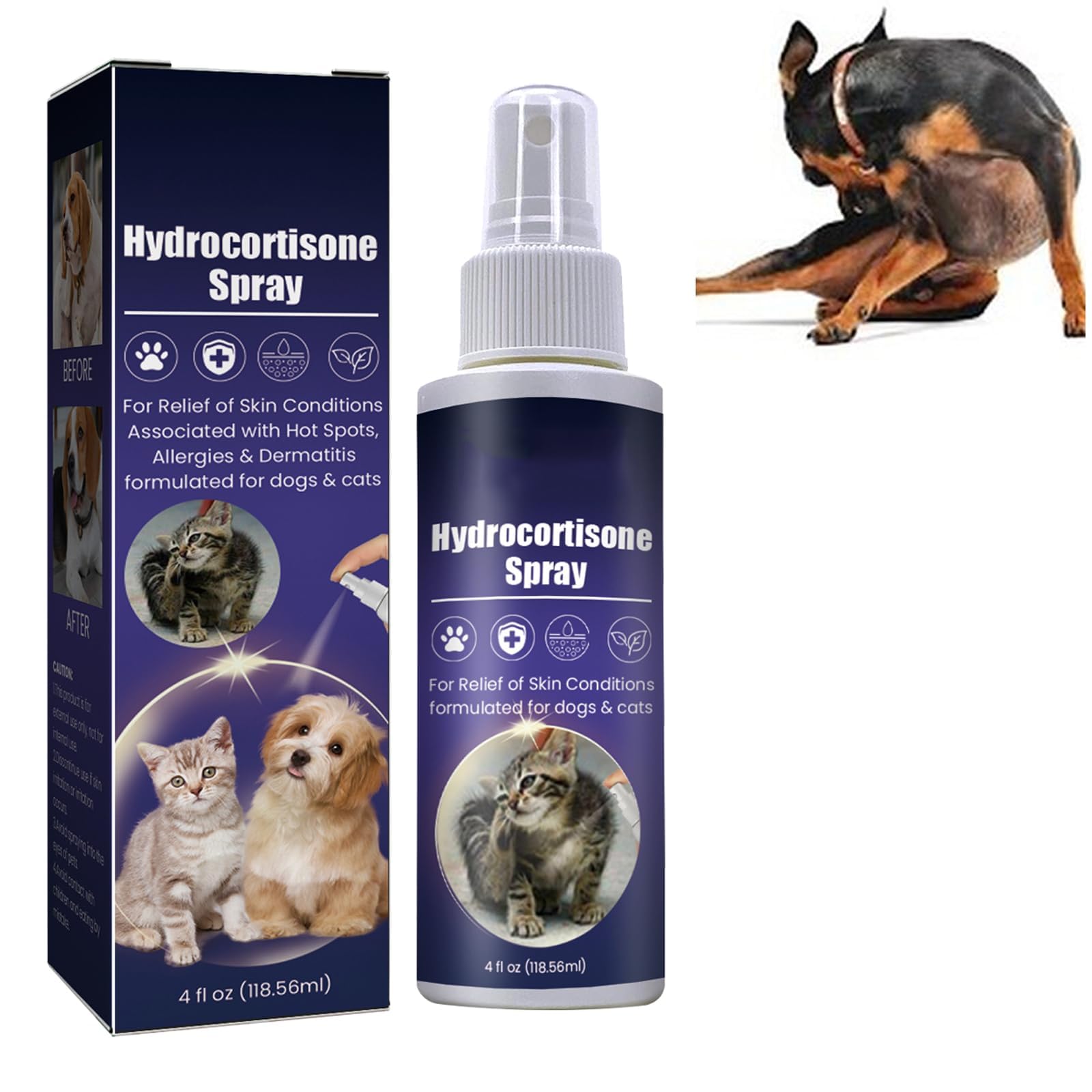 Pet Anti Itching Sprays, Pet Flea Spray, Pet Skin Care Spray, Flea & Tick Spray for Dogs & Cats, Dog Flea Repellent Sprays, Dog Flea & Tick Treatment Sprays, Allergy Free Tick Repellent for Dogs