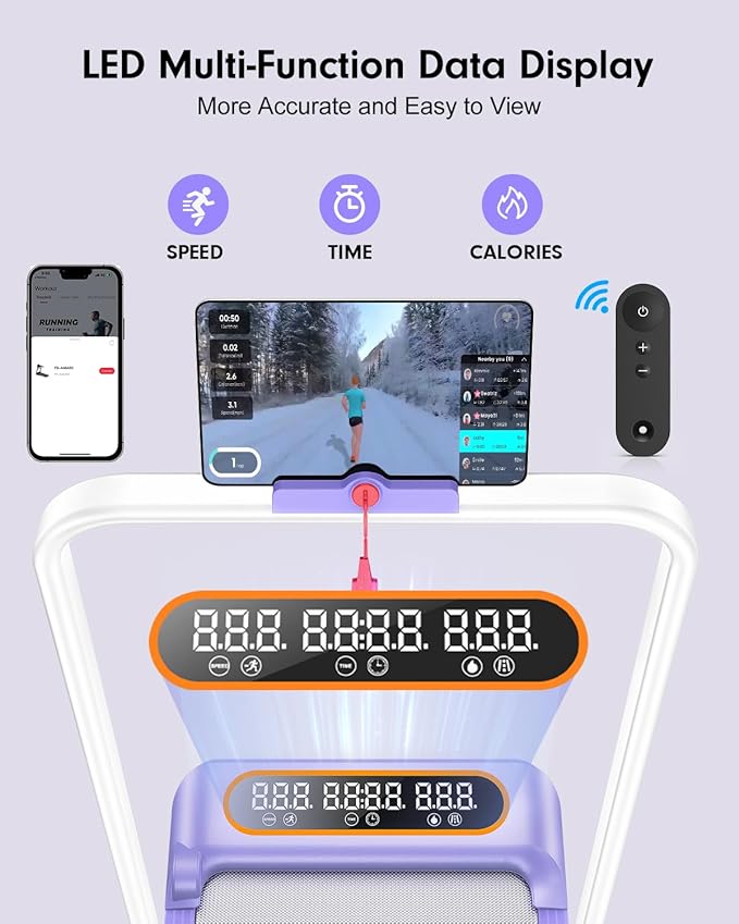 Caminadora Eléctrica Plegable con Inclinación 8% Color Púrpu miniatura 7