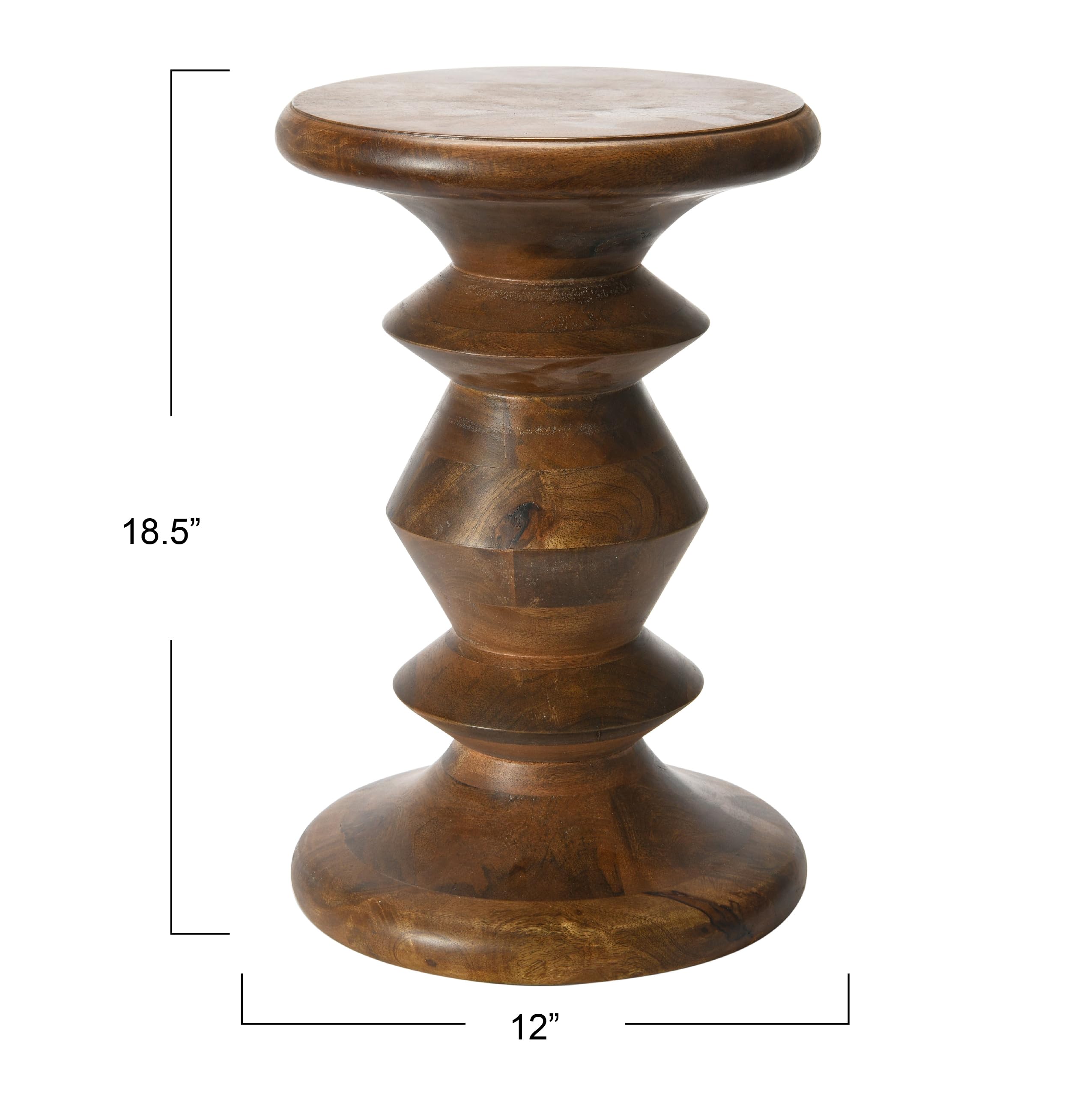 Creative Co-Op The Berns Mid-Century Modern Solid Mango Table with Flat Top, End Table or Stool