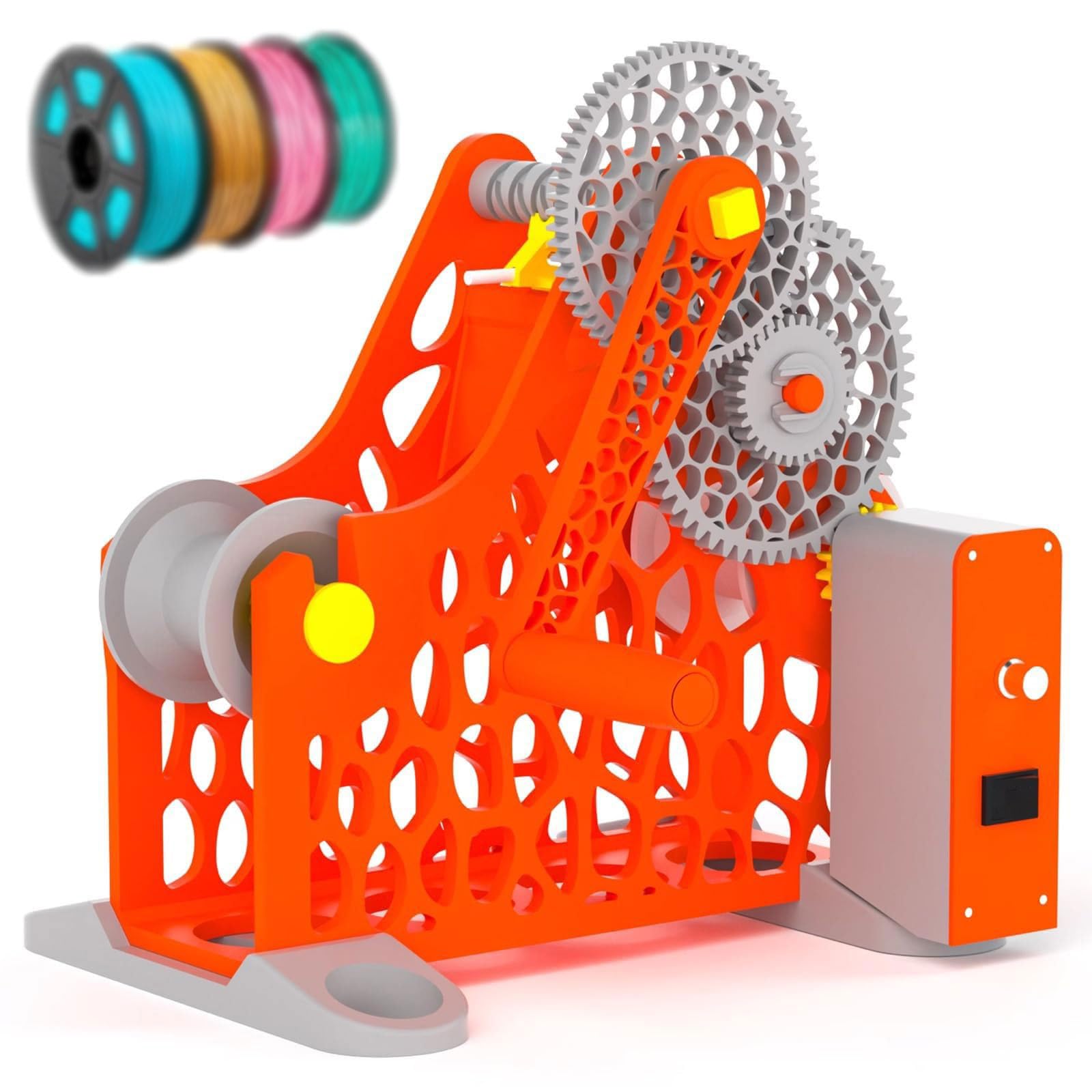 GmpTzitzith 3D Filament Spool Winder For 1kg Spools, 3d Filament Respooler, Electric Spool Rewinder, Automatic 3d Filament Respooler, 3D Printing Enthusiasts, Welders C.OrangeElectric