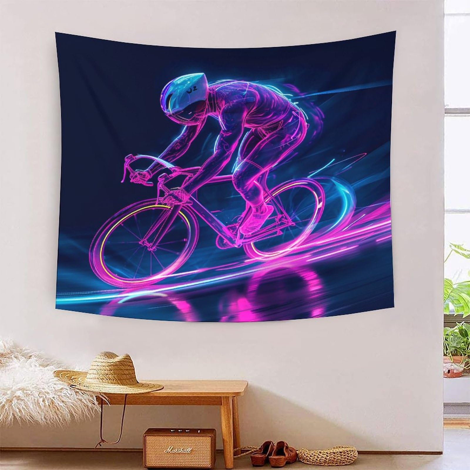 Tenture murale 3D VTT en polyester doux lavable pour une décoration durable