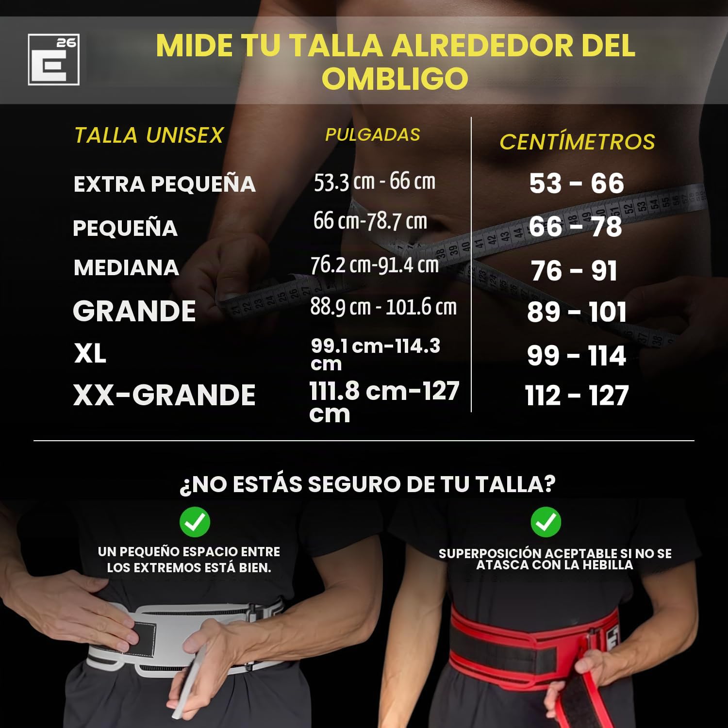 Element 26 Autoblocante levantamiento de pesas cinturón | crossfit, levantamiento de pesas, estiramiento facial y atletas olímpicos (White, Small)