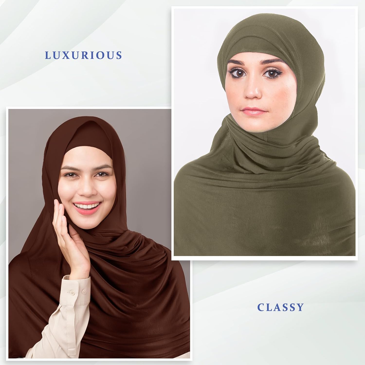 Handepo 2 Pcs Instant Hijab Jersey Hijab for Women Muslim Head Scarf Soft Lightweight Long Stretch Scarf Shawl Wrap - Image 5