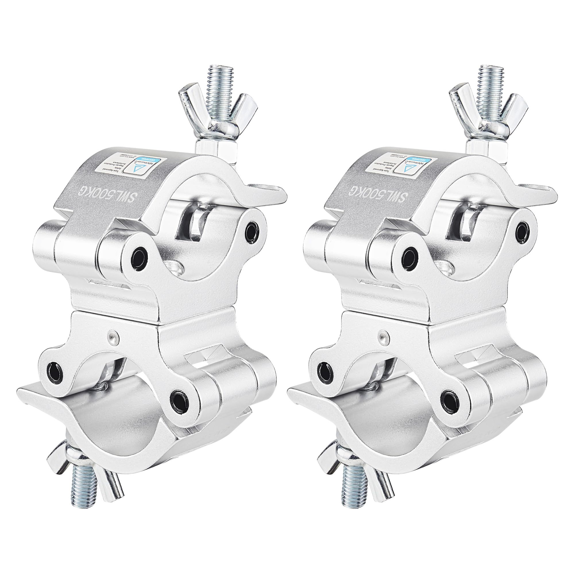 Pro TUV Swivel Truss Clamp 2 inch, 2 Packs GZhumin Heavy Duty 1100lb / 500kg Swivel Coupler 50mm Truss Clamps, Dual Head Turn As Needed Two 360 Degree