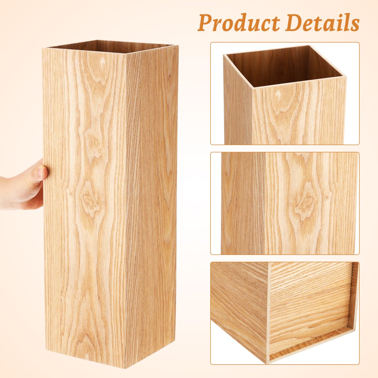 DOITOOL Porte-Parapluie en Bois Style Seau 19.70 x 6.30 x 6.30 Pouces Support Décoratif