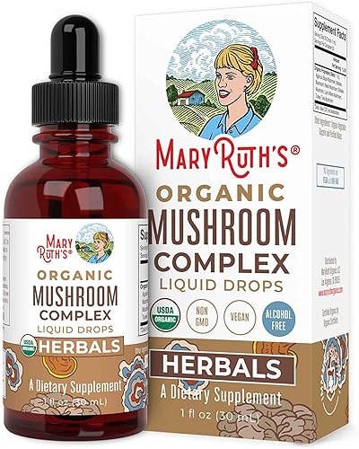 Miniatura 5 de Paquete de gomitas de espirulina y gotas líquidas de complejo de hongos orgánicos USDA MaryRuths  Spirulina orgánica  Gomitas de superalimentos
