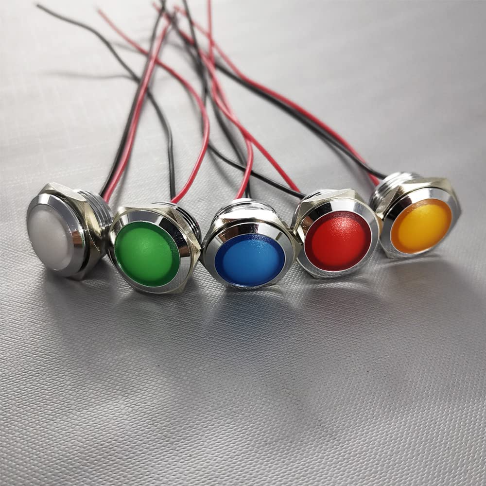 Luci LED Di Segnalazione 12-24V - 4 Pezzi Impermeabili Con Foro 16mm Per Impianti Elettrici E DIY