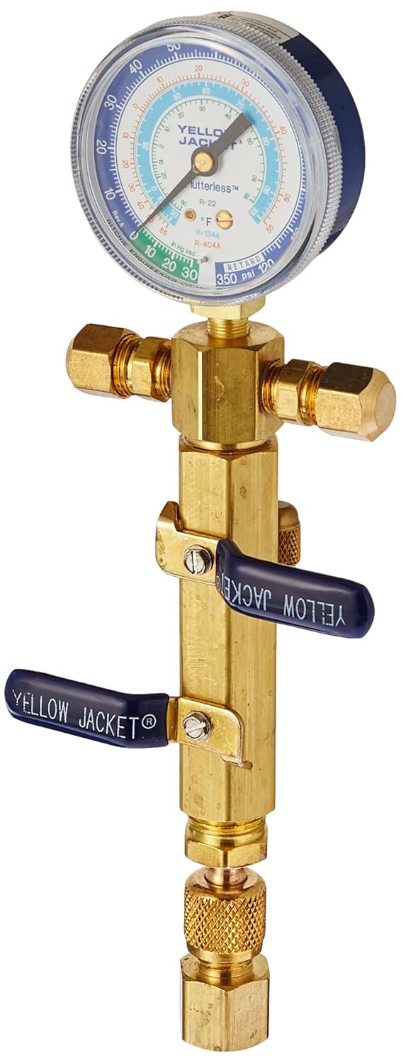 Yellow Jacket 93853 Evacuation Manifolds, 2 Valves with LoSide Gauge
