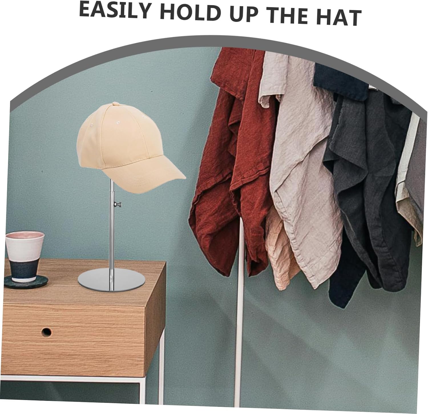 Homoyoyo Stainless Steel Adjustable Tabletop Hat Display Stand Pedestal Rack for Caps and Wigs Multi Purpose Organizer for Retail Home Use Maximizes Display Space