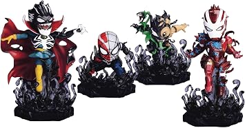 Marvel Maximum Venom Venomized MEA-018 4-Piece Mini Egg Attack Figure Bundle, Multicolor