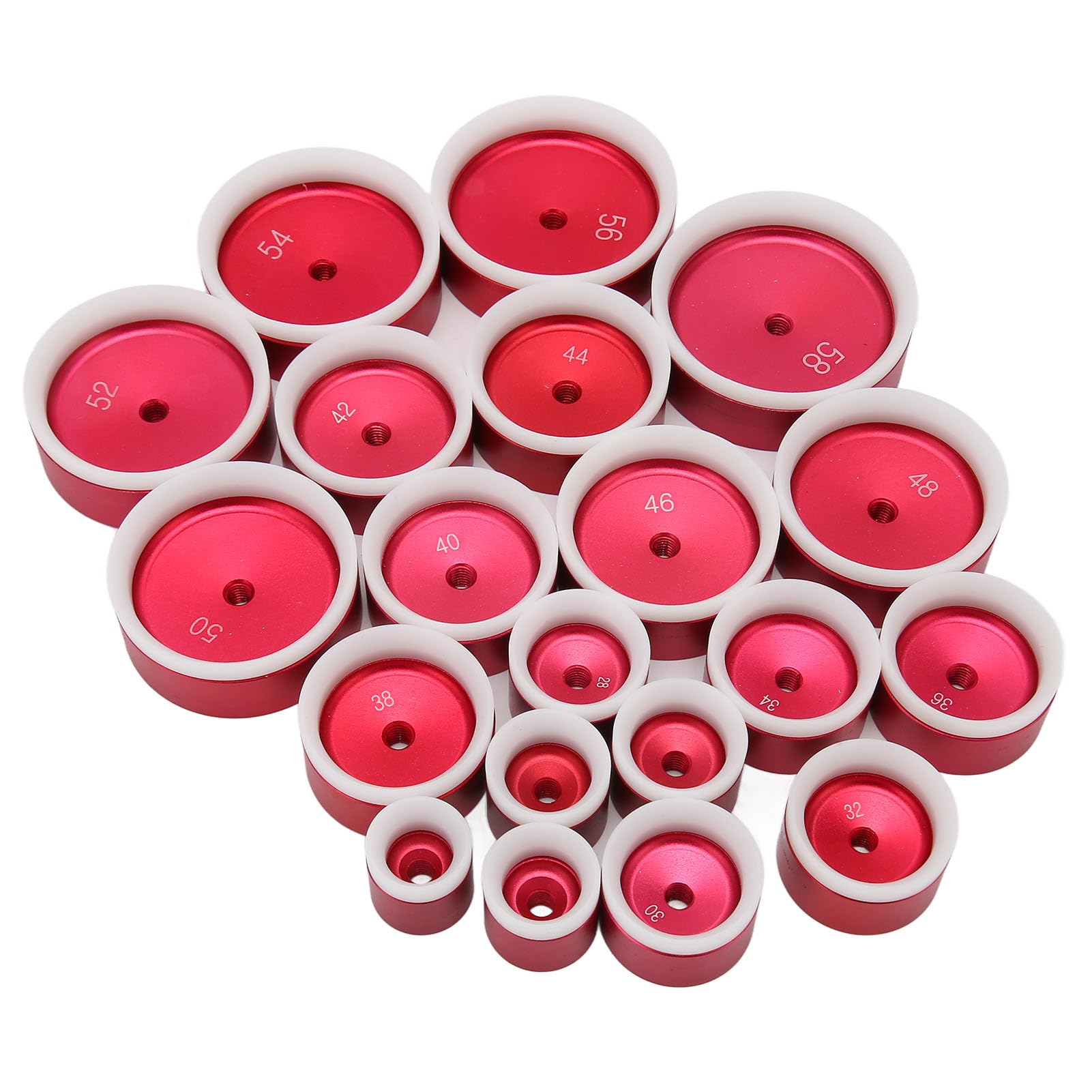 Uhren-Lünettenstanzen-Set, 20-teiliges Kit, Größe 20 mm bis 58 mm, Aluminiumlegierung, Uhrengehäuse-Presswerkzeug für Uhrmacherei und Batteriewechsel