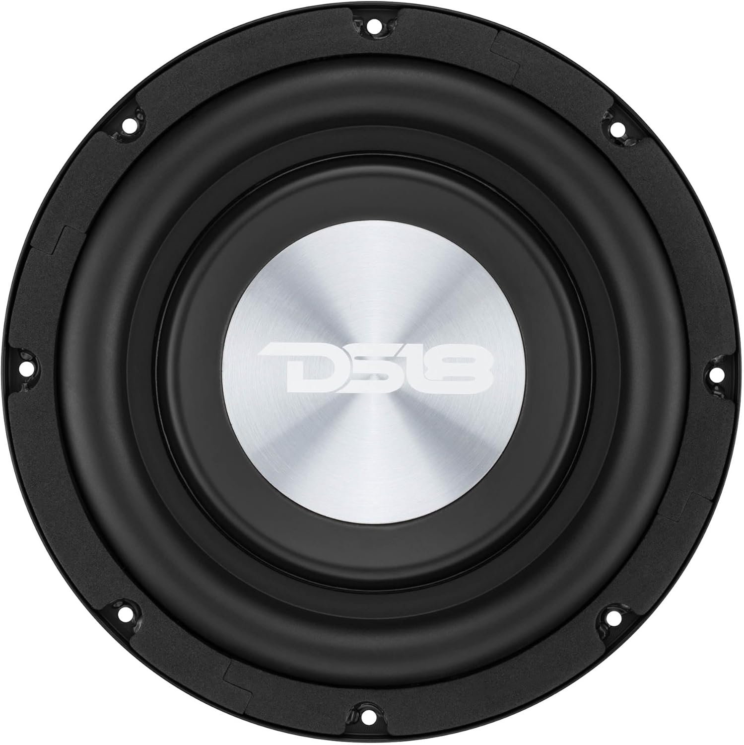 DS18 PSW8.4D 8” Shallow-Mount Subwoofer 400W RMS 800W MAX Dual 4-Ohm DVC Water-Resistant Low Profile Car Subwoofer for Trucks Under Seat & Compact Enclosures